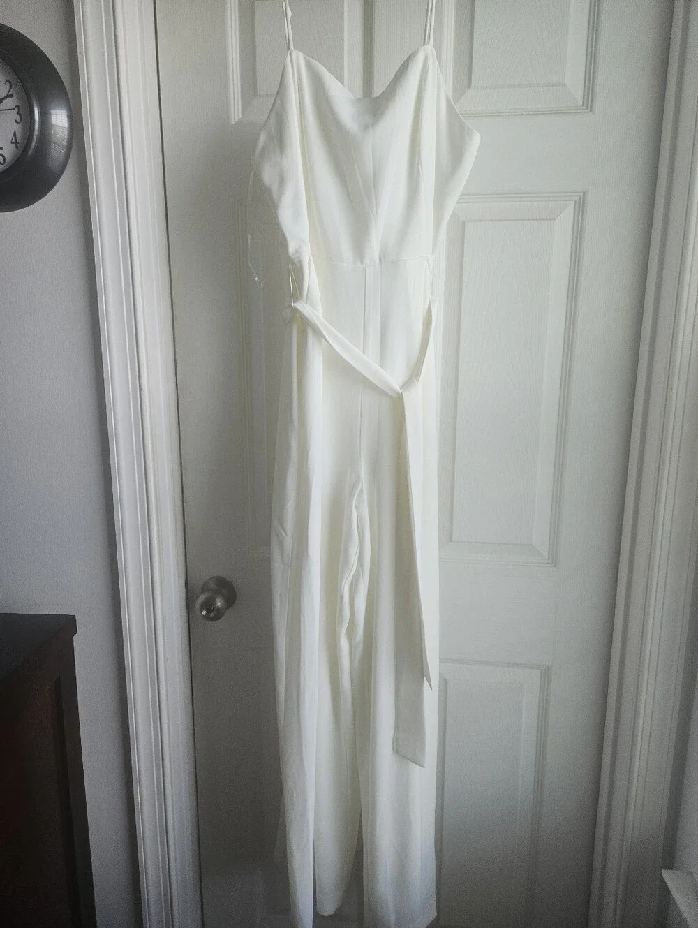 Nine West White Spaghetti-Strap Jumpsuit